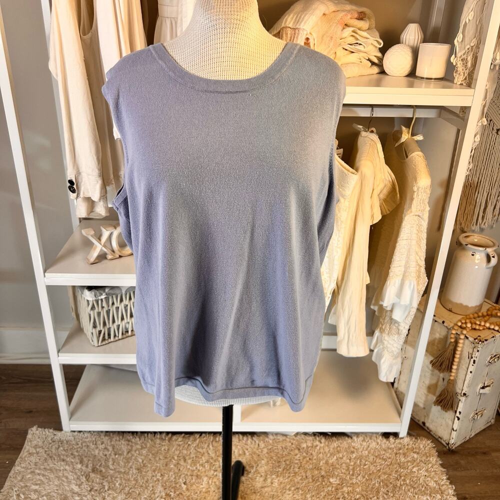 Cj Banks Women's Size 2XL Blue Sleeveless Sweater Tank #2904
